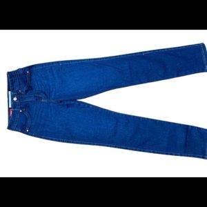 University Pink Skinny Mid-Rise Blue Jeans
